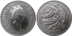 25 Cent 加拿大 镍 伊丽莎白二世 (1926-2022)