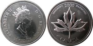 25 Cent 加拿大 镍 伊丽莎白二世 (1926-2022)
