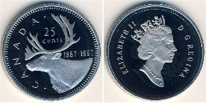 25 Cent 加拿大 镍 伊丽莎白二世 (1926-2022)