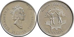 25 Cent 加拿大 镍 伊丽莎白二世 (1926-2022)