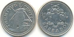 25 Cent 巴巴多斯 镍/銅 