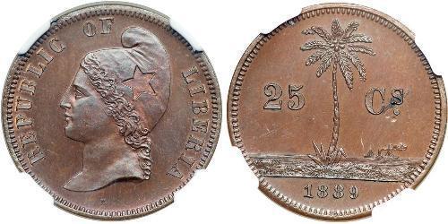 25 Cent 利比里亚 (1847 - ) 青铜 