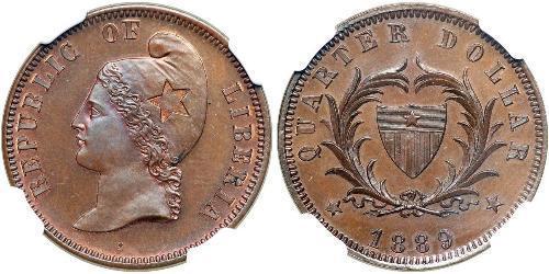 25 Cent 利比里亚 (1847 - ) 青铜 
