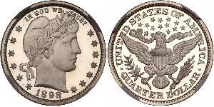 25 Cent / 1/4 Dollar Vereinigten Staaten von Amerika (1776 - ) Silber/Kupfer 