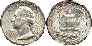 25 Cent / 1/4 Dollar Vereinigten Staaten von Amerika (1776 - ) Silber/Kupfer George Washington