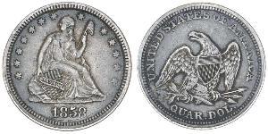 25 Cent / 1/4 Dollar 美利堅合眾國 (1776 - ) 銀/銅 