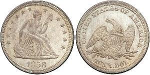 25 Cent / 1/4 Dollar 美利堅合眾國 (1776 - ) 銀/銅 