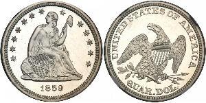 25 Cent / 1/4 Dollar 美利堅合眾國 (1776 - ) 銀/銅 