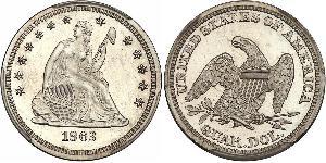 25 Cent / 1/4 Dollar 美利堅合眾國 (1776 - ) 銀/銅 