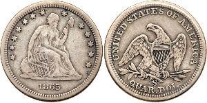 25 Cent / 1/4 Dollar 美利堅合眾國 (1776 - ) 銀/銅 