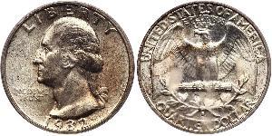 25 Cent / 1/4 Dólar Estados Unidos de América (1776 - ) Cobre/Plata George Washington