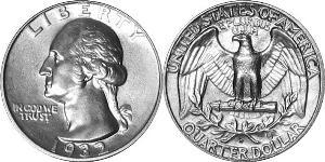 25 Cent / 1/4 Dólar Estados Unidos de América (1776 - ) Cobre/Plata George Washington