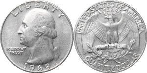 25 Cent / 1/4 Dólar Estados Unidos de América (1776 - ) Cobre/Plata George Washington