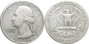 25 Cent / 1/4 Dólar Estados Unidos de América (1776 - ) Cobre/Plata George Washington