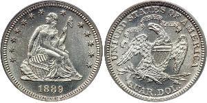 25 Cent / 1/4 Dólar Estados Unidos de América (1776 - ) Plata 