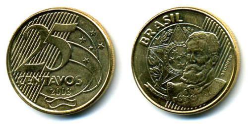 25 Centavo Brasil Latón/Acero 