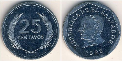 25 Centavo Salvador Acier inoxydable 