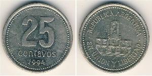25 Centavo República Argentina (1861 - ) Níquel/Cobre 