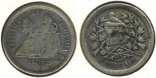 25 Centavo Guatemala Plata 