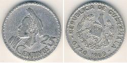 25 Centavo 危地马拉 銀 