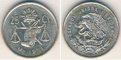 25 Centavo 墨西哥 銀 