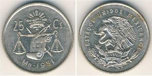 25 Centavo 墨西哥 銀 