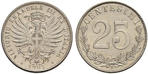 25 Centesimo Kingdom of Italy (1861-1946) Silber Viktor Emanuel III. (Italien) (1869 - 1947)