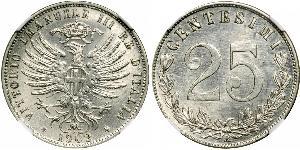 25 Centesimo Kingdom of Italy (1861-1946) Silver Victor Emmanuel III of Italy (1869 - 1947)