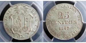 25 Centime Svizzera Argento 