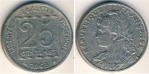 25 Centime Terza Repubblica francese (1870-1940)  Nichel 