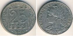 25 Centime French Third Republic (1870-1940)  Nickel 