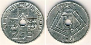 25 Centime Belgio Ottone/Nichel 
