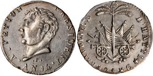 25 Centime 海地 (1804 - ) 銀 