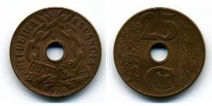 25 Centimo Zweite Spanische Republik (1931 - 1939) Kupfer 