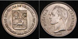 25 Centimo Venezuela Nichel Simon Bolivar (1783 - 1830)