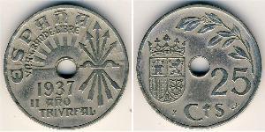 25 Centimo Seconda repubblica spagnola (1931 - 1939) Rame/Nichel 