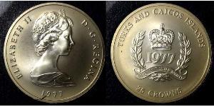 25 Crown Turks and Caicos Islands (1783 - ) Copper/Nickel Elizabeth II (1926-2022)