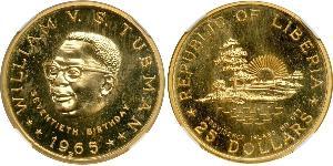 25 Dollar 利比里亚 (1847 - ) 金 William Tubman