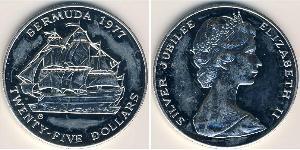 25 Dollaro Bermuda Argento Elisabetta II (1926-2022)