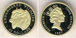 25 Dólar Cook Islands (1965 - ) Oro 