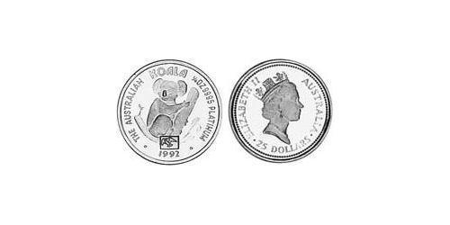 25 Dólar Australia (1939 - ) Platino Isabel II (1926-2022)