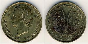 25 Franc French West Africa (1895-1958) Brass 