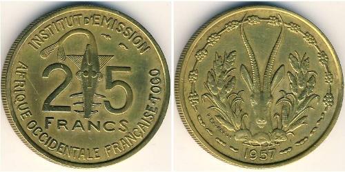 25 Franc Togo (1960 - ) Brass 