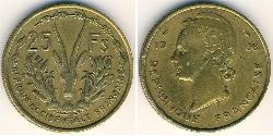 25 Franc French West Africa (1895-1958) 黃銅 