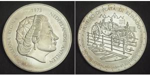 25 Gulden Antille Olandesi (1954 – 2010) Argento Juliana of the Netherlands (1909 – 2004)