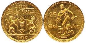 25 Gulden 但澤自由市 (1920 - 1939) 金 