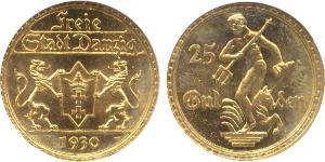 25 Gulden 但澤自由市 (1920 - 1939) 金 