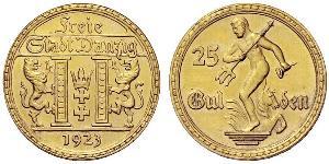 25 Gulden 但澤自由市 (1920 - 1939) 金 