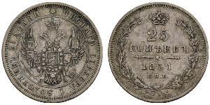 25 Kopeck Empire russe (1720-1917) Argent Alexandre II (1818-1881) / Nicolas I (1796-1855)