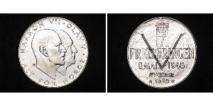 25 Krone Norvège (1905 - ) Argent Olav V de Norvège (1903 - 1991) / Haakon VII de Norvège (1872 - 1957)